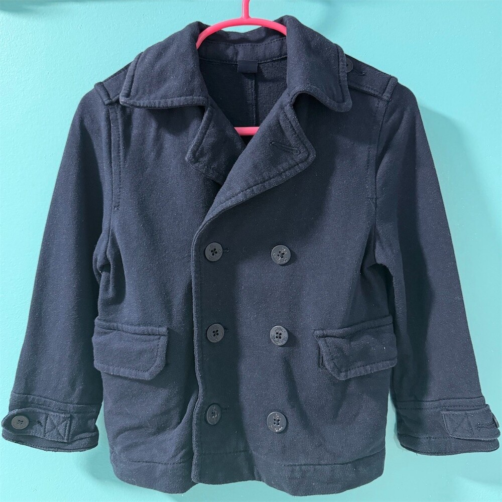 babyGap Toddler Boys Pea Coat Jacket Navy Blue Double Breasted Size 2T